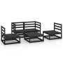 Garden furniture set 5 pieces black solid pine wood by vidaXL, Garden sets - Ref: Foro24-3075388, Price: 286,39 €, Discount: %