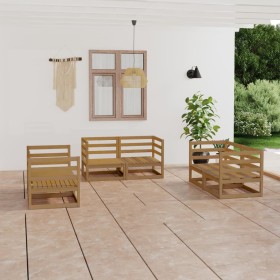 Garden furniture 6 pieces honey brown solid pine wood by vidaXL, Garden sets - Ref: Foro24-3075442, Price: 364,62 €, Discount: %