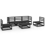 Garden furniture set 6 pieces black solid pine wood by vidaXL, Garden sets - Ref: Foro24-3075398, Price: 403,46 €, Discount: %