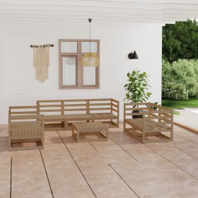 Muebles de jardín 8 piezas marrón miel madera madera de pino de vidaXL, Conjuntos de jardín - Ref: Foro24-3075457, Precio: 43...