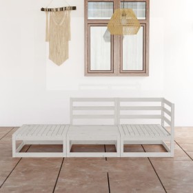 3-piece white solid pine wood garden lounge set by vidaXL, Garden sets - Ref: Foro24-3075470, Price: 141,99 €, Discount: %