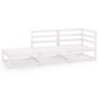 3-piece white solid pine wood garden lounge set by vidaXL, Garden sets - Ref: Foro24-3075470, Price: 142,38 €, Discount: %