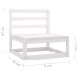 3-piece white solid pine wood garden lounge set by vidaXL, Garden sets - Ref: Foro24-3075470, Price: 142,38 €, Discount: %