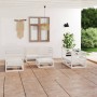 7-piece white solid pine wood garden lounge set by vidaXL, Garden sets - Ref: Foro24-3075445, Price: 337,99 €, Discount: %