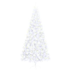 Half artificial Christmas tree LED and white PVC support 240 cm by vidaXL, Christmas trees - Ref: Foro24-3077400, Price: 49,9...