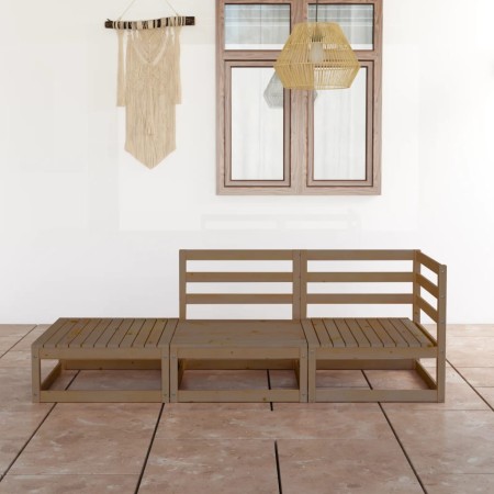 3-piece honey brown solid pine wood garden furniture. by vidaXL, Garden sets - Ref: Foro24-3075472, Price: 195,91 €, Discount: %