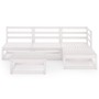 5-teiliges Garten-Lounge-Set aus weißem massivem Kiefernholz von vidaXL, Gartensets - Ref: Foro24-3075490, Preis: 220,12 €, R...