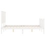 White solid wood bed frame with headboard 140x190 cm by vidaXL, Beds and slatted bases - Ref: Foro24-3193382, Price: 145,19 €...