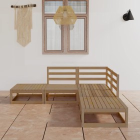 Garden furniture 5 pieces honey brown solid pine wood by vidaXL, Garden sets - Ref: Foro24-3075497, Price: 275,99 €, Discount: %