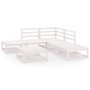 6-piece garden furniture set, white solid pine wood by vidaXL, Garden sets - Ref: Foro24-3075500, Price: 273,88 €, Discount: %