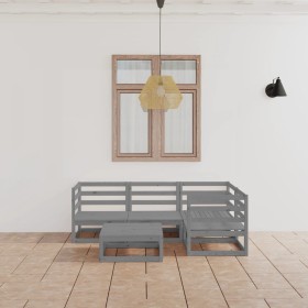 Garden furniture 5 pieces gray solid pine wood by vidaXL, Garden sets - Ref: Foro24-3075551, Price: 222,41 €, Discount: %