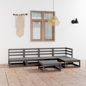 6-piece solid pine wood gray garden furniture by vidaXL, Garden sets - Ref: Foro24-3075521, Price: 246,45 €, Discount: %