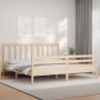 Estructura de cama con cabecero madera maciza 200x200 cm de vidaXL, Camas y somieres - Ref: Foro24-3193876, Precio: 136,99 €,...