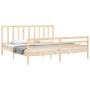 Estructura de cama con cabecero madera maciza 200x200 cm de vidaXL, Camas y somieres - Ref: Foro24-3193876, Precio: 136,99 €,...