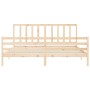 Estructura de cama con cabecero madera maciza 200x200 cm de vidaXL, Camas y somieres - Ref: Foro24-3193876, Precio: 136,99 €,...