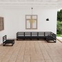 Juego de muebles de jardín 7 piezas negro madera maciza de pino de vidaXL, Conjuntos de jardín - Ref: Foro24-3075598, Precio:...