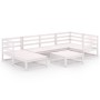 7-teiliges Garten-Lounge-Set aus weißem massivem Kiefernholz von vidaXL, Gartensets - Ref: Foro24-3075690, Preis: 332,97 €, R...