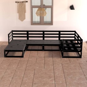 Garden furniture set 6 pieces black solid pine wood by vidaXL, Garden sets - Ref: Foro24-3075688, Price: 402,99 €, Discount: %