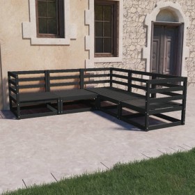 Garden furniture set 5 pieces black solid pine wood by vidaXL, Garden sets - Ref: Foro24-3075728, Price: 328,81 €, Discount: %