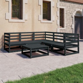 Garden furniture set 6 pieces black solid pine wood by vidaXL, Garden sets - Ref: Foro24-3075733, Price: 402,99 €, Discount: %