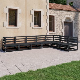 Garden furniture set 7 pieces black solid pine wood by vidaXL, Garden sets - Ref: Foro24-3075748, Price: 448,27 €, Discount: %