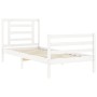 Estructura de cama con cabecero madera maciza blanco 90x200 cm de vidaXL, Camas y somieres - Ref: Foro24-3194687, Precio: 102...