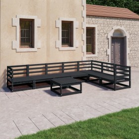 Garden furniture set 8 pieces black solid pine wood by vidaXL, Garden sets - Ref: Foro24-3075753, Price: 499,99 €, Discount: %