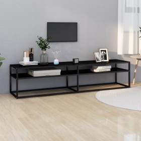 Black tempered glass TV cabinet 180x40x40.5 cm by vidaXL, TV Furniture - Ref: Foro24-331723, Price: 135,45 €, Discount: %