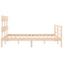 Bed frame with solid wood headboard 140x200 cm by vidaXL, Beds and slatted bases - Ref: Foro24-3195091, Price: 118,23 €, Disc...