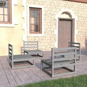 Muebles de jardín 4 piezas gris madera de pino maciza de vidaXL, Conjuntos de jardín - Ref: Foro24-3075261, Precio: 219,99 €,...