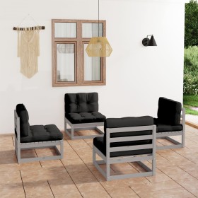 4-piece garden furniture set with solid pine wood cushions by vidaXL, Garden sets - Ref: Foro24-3076311, Price: 394,40 €, Dis...