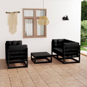 5-piece garden furniture set with solid pine wood cushions by vidaXL, Garden sets - Ref: Foro24-3076308, Price: 558,99 €, Dis...