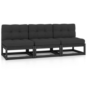 3-Sitzer-Gartensofa mit Kissen aus massivem Kiefernholz von vidaXL, Outdoor-Sofas - Ref: Foro24-3076353, Preis: 306,99 €, Rab...