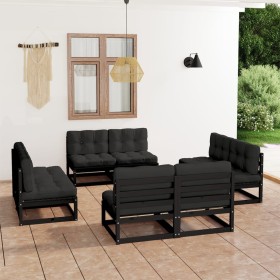 8-piece garden furniture set with solid pine wood cushions by vidaXL, Garden sets - Ref: Foro24-3076323, Price: 785,04 €, Dis...