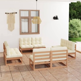 Juego de muebles de jardín 8 pzas y cojines madera pino maciza de vidaXL, Conjuntos de jardín - Ref: Foro24-3076322, Precio: ...