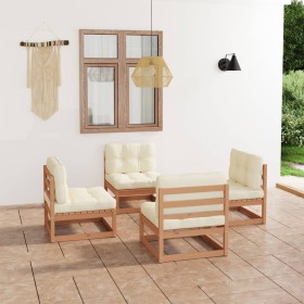 Garden furniture 4 pieces with cushions made of solid pine wood by vidaXL, Garden sets - Ref: Foro24-3076312, Price: 420,99 €...