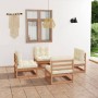 Muebles de jardín 4 piezas con cojines de madera de pino maciza de vidaXL, Conjuntos de jardín - Ref: Foro24-3076312, Precio:...