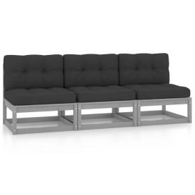 3-Sitzer-Gartensofa mit Kissen aus massivem Kiefernholz von vidaXL, Outdoor-Sofas - Ref: Foro24-3076351, Preis: 297,45 €, Rab...