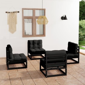 4-piece garden furniture set with solid pine wood cushions by vidaXL, Garden sets - Ref: Foro24-3076313, Price: 393,99 €, Dis...