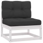 3-seater garden sofa with solid pine wood cushions by vidaXL, Outdoor sofas - Ref: Foro24-3076350, Price: 242,23 €, Discount: %