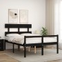 Estructura de cama con cabecero madera maciza negro 140x200 cm de vidaXL, Camas y somieres - Ref: Foro24-3195355, Precio: 139...