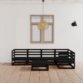 Garden furniture set 6 pieces black solid pine wood by vidaXL, Garden sets - Ref: Foro24-3075563, Price: 402,29 €, Discount: %