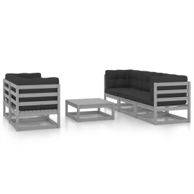 6-piece garden furniture set with solid pine wood cushions by vidaXL, Garden sets - Ref: Foro24-3076381, Price: 432,68 €, Dis...