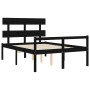 Estructura de cama con cabecero madera maciza negro 140x200 cm de vidaXL, Camas y somieres - Ref: Foro24-3195355, Precio: 139...