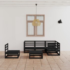 Garden furniture set 6 pieces black solid pine wood by vidaXL, Garden sets - Ref: Foro24-3075583, Price: 402,99 €, Discount: %