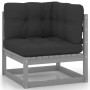 3-seater garden sofa with solid pine wood cushions by vidaXL, Outdoor sofas - Ref: Foro24-3076371, Price: 271,15 €, Discount: %