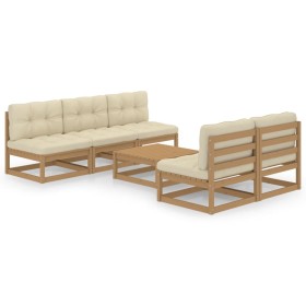 Garden furniture 6 pieces with cushions made of solid pine wood by vidaXL, Garden sets - Ref: Foro24-3076362, Price: 528,54 €...