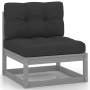 3-seater garden sofa with solid pine wood cushions by vidaXL, Outdoor sofas - Ref: Foro24-3076371, Price: 271,15 €, Discount: %