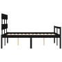 Estructura de cama con cabecero madera maciza negro 140x200 cm de vidaXL, Camas y somieres - Ref: Foro24-3195355, Precio: 139...