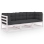 3-Sitzer-Gartensofa mit Kissen aus massivem Kiefernholz von vidaXL, Outdoor-Sofas - Ref: Foro24-3076370, Preis: 247,36 €, Rab...